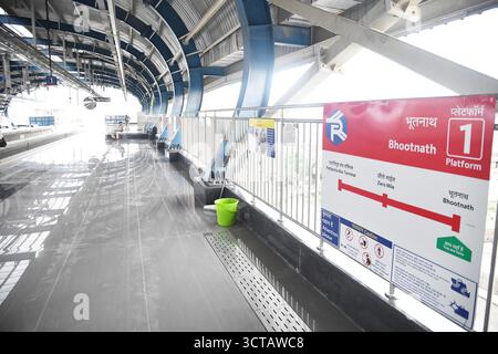 Patna, Indien. Oktober 2025. PATNA, INDIEN - 5. OKTOBER: Letzte Vorbereitung der Patna Metro Rail am 5. Oktober 2025 in Patna, Indien. (Foto: Santosh Kumar/Hindustan Times/SIPA USA) Credit: SIPA USA/Alamy Live News Stockfoto