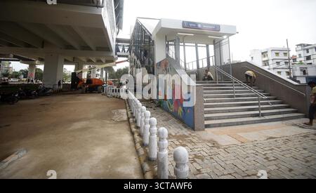 Patna, Indien. Oktober 2025. PATNA, INDIEN - 5. OKTOBER: Letzte Vorbereitung der Patna Metro Rail am 5. Oktober 2025 in Patna, Indien. (Foto: Santosh Kumar/Hindustan Times/SIPA USA) Credit: SIPA USA/Alamy Live News Stockfoto