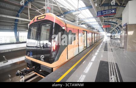 Patna, Indien. Oktober 2025. PATNA, INDIEN - 5. OKTOBER: Letzte Vorbereitung der Patna Metro Rail am 5. Oktober 2025 in Patna, Indien. (Foto: Santosh Kumar/Hindustan Times/SIPA USA) Credit: SIPA USA/Alamy Live News Stockfoto