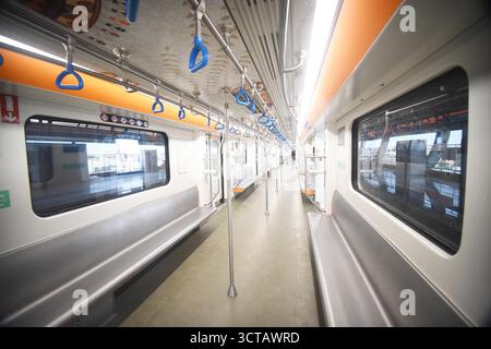 Patna, Indien. Oktober 2025. PATNA, INDIEN - 5. OKTOBER: Letzte Vorbereitung der Patna Metro Rail am 5. Oktober 2025 in Patna, Indien. (Foto: Santosh Kumar/Hindustan Times/SIPA USA) Credit: SIPA USA/Alamy Live News Stockfoto