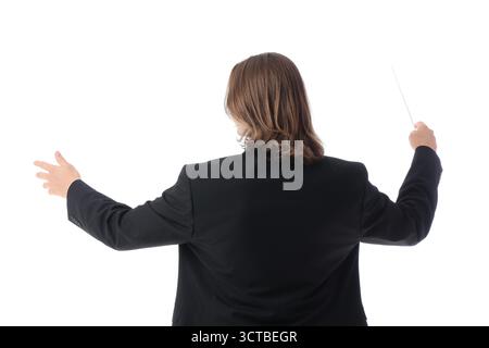 Stecker auf weißem Hintergrund, Rückansicht Stockfoto