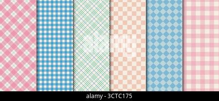 Vichy-Gingham-Muster. Klassisches kariertes Karomuster für Stoff, Geschenkpapier, Karten und Banner Stock Vektor