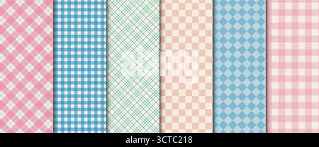Vichy-Gingham-Muster. Klassisches kariertes Karomuster für Stoff, Geschenkpapier, Karten und Banner Stock Vektor