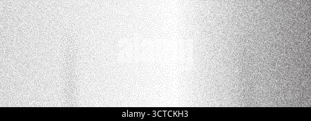 Abdeckung mit einem gradienten Rauschmuster. Hintergrund mit Körnung. Abstrakte Dotwork-Textur in Grunge. Verblasste schwarz-weiße Halbtonabdeckung. Punkte grada Stock Vektor