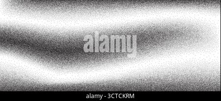 Rauschen Wellenmuster Gradient. Hintergrund für Übergang mit Körnung. Abstrakte Punktstruktur mit Grunge. Verblasste schwarz-weiße Halbtonabdeckung. Punktgrad Stock Vektor