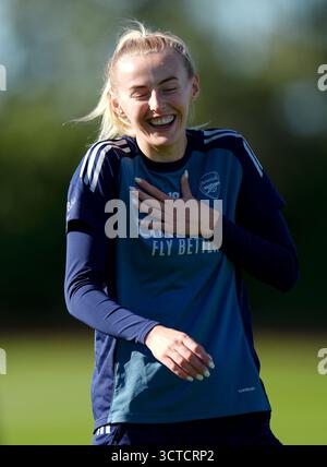 Chloe Kelly von Arsenal während eines Trainings im Sobha Realty Training Centre, London Colney. Bilddatum: Montag, 6. Oktober 2025. Stockfoto