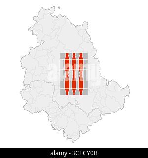Umbrien regionales Wappen und Karte, Italien, Vektorillustration Stock Vektor