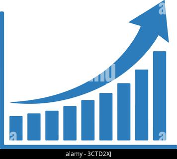 Diagramm Diagramm nach oben Symbol - Erfolgsdiagramm für Geschäftswachstum mit Pfeil, Symbol für Gewinnwachstum Stock Vektor