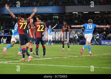 5. Oktober 2025, Diego Armando Maradona Stadium, Neapel, Italien; Serie A Enilive Football Match; Neapel gegen Genua; Rasmus Hojlund vom SSC Neapel Stockfoto