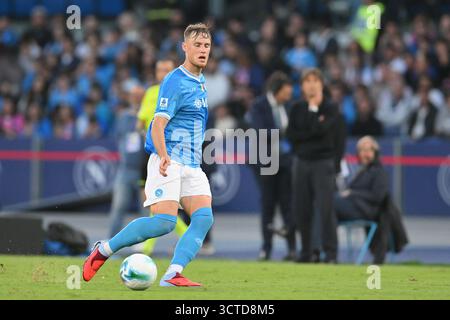 5. Oktober 2025, Diego Armando Maradona Stadium, Neapel, Italien; Serie A Enilive Football Match; Neapel gegen Genua; Sam Beukema vom SSC Neapel Stockfoto