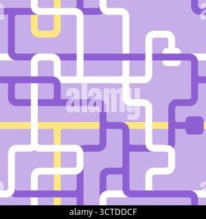 Nahtlose Wasserinfrastruktur – Verbindungsrohre geometrisches Labyrinth-Design. Hintergrund für Versorgungsleitungen. Stock Vektor