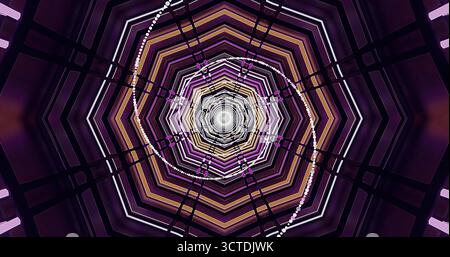 Dieses Kunstwerk verfügt über ein fesselndes Spiralmuster mit leuchtenden Farben. Die geometrischen Formen erzeugen eine Illusion von Tiefe und Bewegung, inspirierend Stockfoto