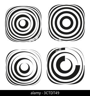 Abstrakte Spiralmuster. Konzentrische Kreisformen. Geometrischer Wirbelvektor. Abbildung der sauberen Linie. EPS 10. Stock Vektor
