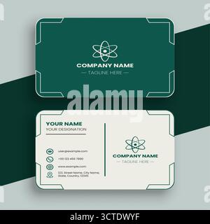 Modernes Minimales Grünes Professionelles Design Für Visitenkarten Stock Vektor