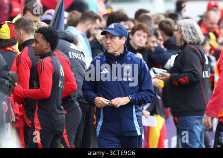 Tubize, Belgien. Oktober 2025. Belgischer Cheftrainer Rudi Garcia wurde am Montag, den 6. Oktober 2025, während eines offenen Trainings der belgischen Fußballnationalmannschaft Red Devils auf dem Proximus Basecamp in Tubize gezeigt. Die Mannschaft bereitet sich auf die Spiele gegen Nordmazedonien (10/10) und Wales (13/10) vor. BELGA PHOTO VIRGINIE LEFOUR Credit: Belga News Agency/Alamy Live News Stockfoto