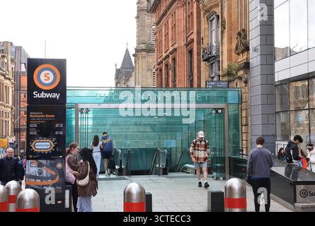 Buchanan Street, die lebhafte Fußgängerzone im Stadtzentrum von Glasgow, Schottland, Großbritannien Stockfoto