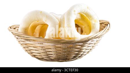 Avoador, auch bekannt als Stärkekekeks, goma Biscuit, Windkekse, peta, Xiringa oder Flying Biscuit, hergestellt aus Maniokstärke, auch bekannt als Maniokstärke. Stockfoto