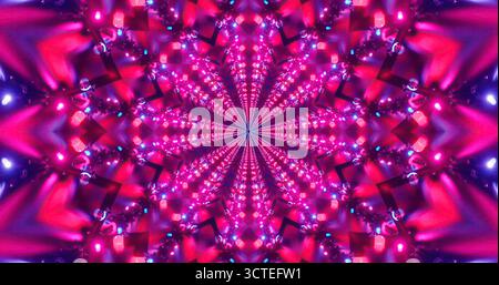 Leuchtend rosa Lichter schaffen faszinierende Muster in einem lebendigen Musiklokal. Die lebhafte Atmosphäre erfüllt den Raum, während die Menschen die rhythmischen Klänge und genießen Stockfoto