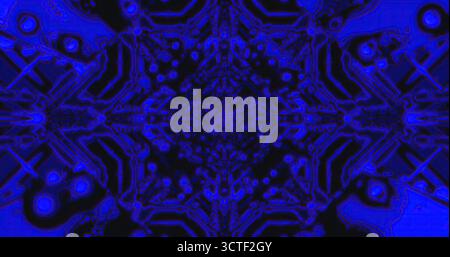 Dieses Bildmaterial zeigt ein tiefblaues abstraktes Muster mit komplexen Linien und Formen. Die Konstruktion zeigt eine geometrische Anordnung, die eine faszinierende Wirkung erzeugt Stockfoto