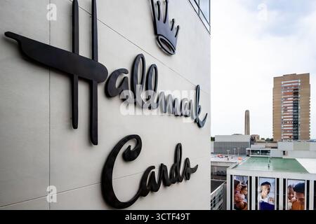 Blick vom Hallmark Cards Hauptgebäude in Kansas City, Missouri. (USA) Stockfoto