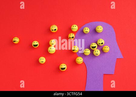 Verschiedene Stimmungen, die durch den Verstand einer Person gehen Stockfoto