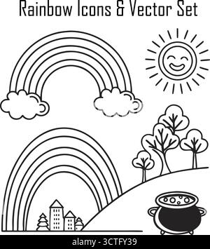 Bunte Regenbogen-Vektor-Illustration Helles Spektrum-Arc-Design, Minimalistisches Abstraktes Hintergrundkonzept Stock Vektor