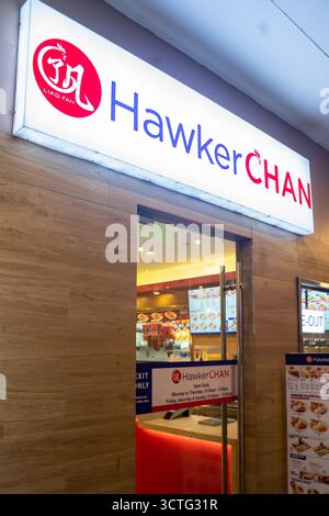 Hawker Chan ist ein globales Franchise, das aus einem Street Food-Stall in Singapur stammt und von Chan Hon Meng gegründet wurde. Manila, Philippinen Stockfoto