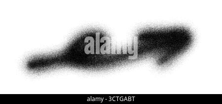 Stipple Art Pfeil Vektor mit Spraytextur und Kornschattierung. Abstrakter Graffiti-Pfeil in Schwarz-weiß mit glatten Verlaufspunkten. Stipple Art Stock Vektor