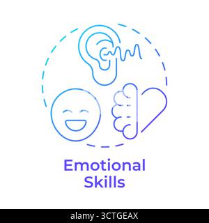 Symbol für das blaue Gradientenkonzept für emotionale Fähigkeiten Stock Vektor