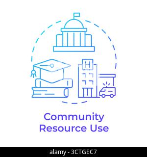 Symbol für das blaue Gradientenkonzept der Community-Ressource Stock Vektor