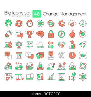 Ändern Sie die Farbsymbole der Verwaltungszeile Stock Vektor