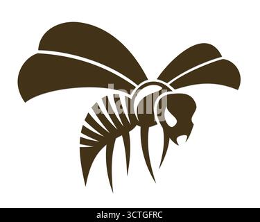 Ein Symbol der fliegenden stilisierten Wespe. Stock Vektor