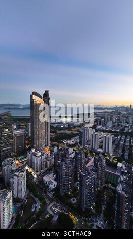Luftaufnahmen des Geschäftsviertels Chegongmiao in der digitalen Stadt Tianan, Shenzhen, Provinz Guangdong Stockfoto