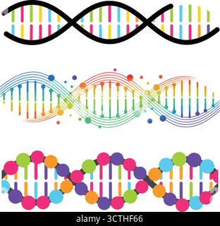 DNA-Symbol – genetisches Molekül, Genombiologie Chromosom & Molekularhelix Biotechnologie Vektor Stock Vektor