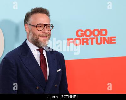 Los Angeles, Usa. Oktober 2025. Seth Rogen nimmt am Montag, 6. Oktober 2025 an der „Good Fortune“ Special Screening im American Cinematheque's Beyond fest im Egyptian Theater in der Hollywood-Sektion von Los Angeles Teil. Ein wohlmeinender, aber eher unfähiger Engel namens Gabriel mischt sich in das Leben eines kämpfenden Gigarbeiters und eines wohlhabenden Risikokapitalisten ein. Foto: Greg Grudt/UPI Credit: UPI/Alamy Live News Stockfoto