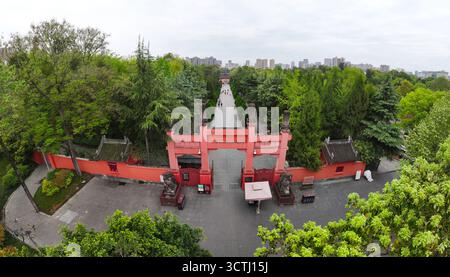 Luftaufnahmen des Grabes von Liu Xiangs in Jinli, Wuhou Temple Museum, Wuhou Bezirk, Chengdu Stadt Stockfoto