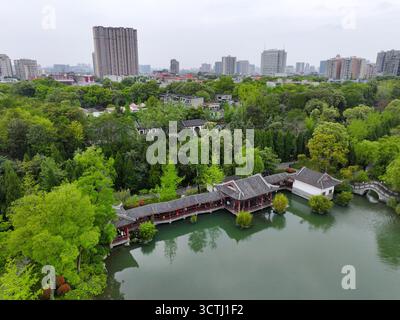 Luftaufnahmen des Grabes von Liu Xiangs in Jinli, Wuhou Temple Museum, Wuhou Bezirk, Chengdu Stadt Stockfoto