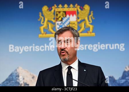 Markus SOEDER Ministerpraesident Bayern und CSU Vorsitzender. Einzelbild,angeschnittenes Einzelmotiv,Portraet,Porträt,Porträt. Pressekonferenz der Bayerischen Staatsregierung am 07.10.2025 im Prinz Carl Palais in München. *** Markus SOEDER Ministerpraesident Bayern und CSU-Vorsitzender Einzelbild, zugeschnittenes Einzelmotiv, Porträt, Porträt, Porträt Pressekonferenz der Bayerischen Landesregierung am 07 10 2025 im Prinz Carl Palais in München Stockfoto