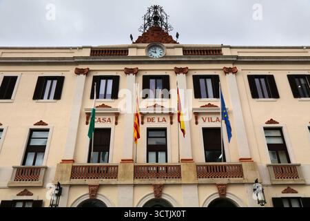 Lloret de Mar in Spanien. Casa de la Vila - Rathaus. Stockfoto