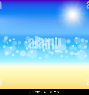 Wunderschöner Sommer Hintergrund. Strand mit glitzerndem Wasser. Stock Vektor