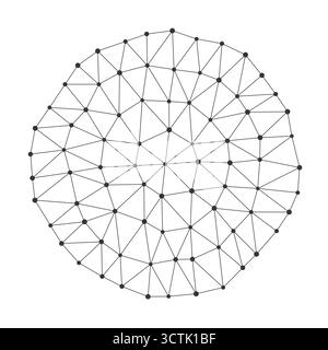 Abstraktes geometrisches Netzwerk mit miteinander verbundenen Linien und Knoten, die ein Diamantfacettenmuster bilden, perfekt für Wissenschafts-Technologie-Hintergründe isoliert auf weißem Hintergrund Vektorillustration Stock Vektor