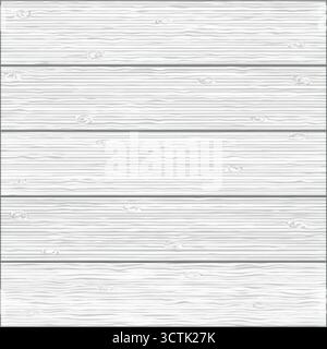 Wunderschöner, nahtloser Hintergrund. Realistische Textur weißer Holzdielen. Handgezeichnet natürlicher realistischer hölzerner Hintergrund Stock Vektor