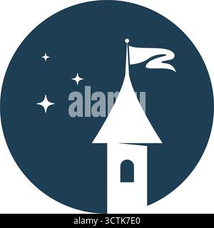 Logodesign im Burggebäude Stock Vektor
