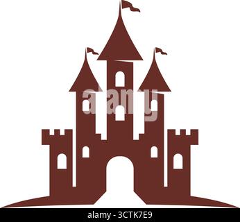 Logodesign im Burggebäude Stock Vektor