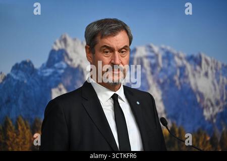 Markus SOEDER Ministerpraesident Bayern und CSU Vorsitzender. Einzelbild,angeschnittenes Einzelmotiv,Portraet,Porträt,Porträt. Pressekonferenz der Bayerischen Staatsregierung am 07.10.2025 im Prinz Carl Palais in München. *** Markus SOEDER Ministerpraesident Bayern und CSU-Vorsitzender Einzelbild, zugeschnittenes Einzelmotiv, Porträt, Porträt, Porträt Pressekonferenz der Bayerischen Landesregierung am 07 10 2025 im Prinz Carl Palais in München Stockfoto