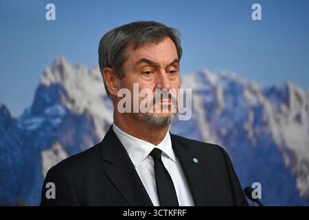 Markus SOEDER Ministerpraesident Bayern und CSU Vorsitzender. Einzelbild,angeschnittenes Einzelmotiv,Portraet,Porträt,Porträt. Pressekonferenz der Bayerischen Staatsregierung am 07.10.2025 im Prinz Carl Palais in München. *** Markus SOEDER Ministerpraesident Bayern und CSU-Vorsitzender Einzelbild, zugeschnittenes Einzelmotiv, Porträt, Porträt, Porträt Pressekonferenz der Bayerischen Landesregierung am 07 10 2025 im Prinz Carl Palais in München Stockfoto