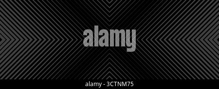 Linearer Pfeil im Halbtonhintergrund. Gestreifte, kreuzförmige Verlaufsstruktur. Linienpfeile zeigen in der Mitte. Vektormaskuline sportliche Tapete. Dünner bis dicker Dreieck-Hintergrund für Poster, Cover, Banner Stock Vektor