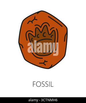 Kunstgalerie und Museumsausstellung Farblinie Ikone des Dinosaurierfußabdrucks in Fossil, Vektor-Piktogramm. Archäologiemuseum oder Paläontologie Ausstellungsgalerie zeigen die Ikone des jurassischen Dinosauriers Stock Vektor