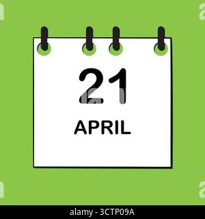 April. Symbol für Tageskalender für Design. Einfaches Design für Geschäftsbroschüren, Flyer, Printmedien, Werbung. Leicht bearbeitbar Stock Vektor
