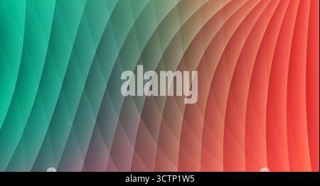 Abstraktes Gradientenwellenmuster. Digitales Kunstwerk mit abstraktem Wellenmuster und sich überlappenden, gekrümmten Formen. Ein dynamisches und auffälliges Erlebnis Stockfoto